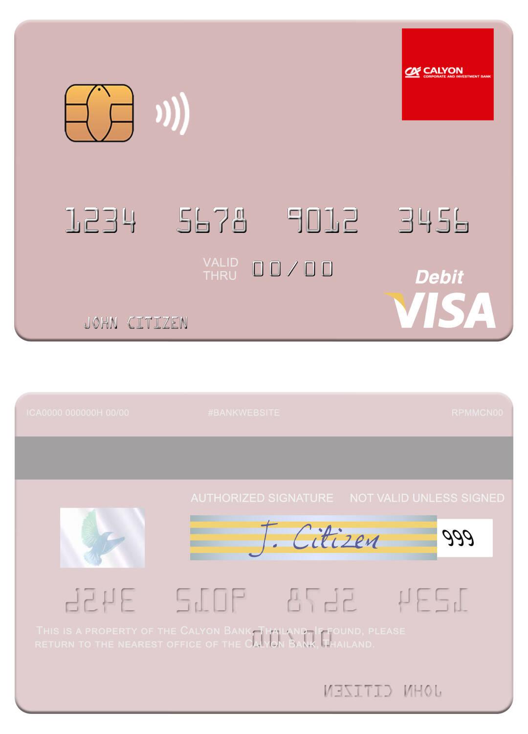 Thailand Calyon Bank visa debit